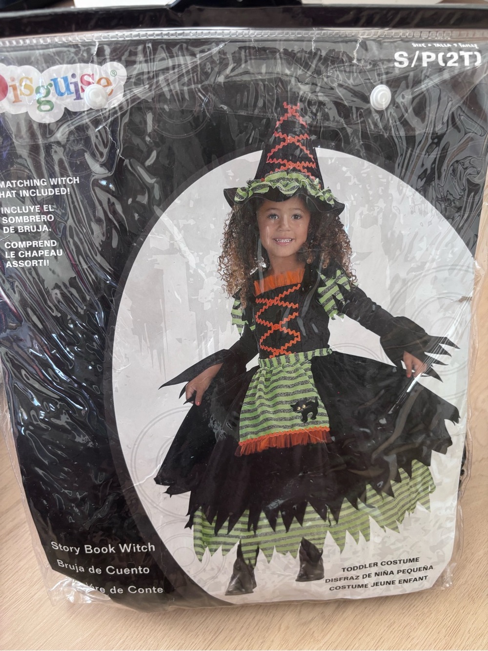 Disguise Toddler Witch Costume in Black, Green & Orange (Pls read description)
